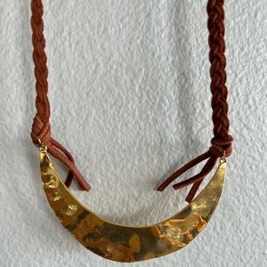 Katie Costello Luna Crescent Necklace in Gold